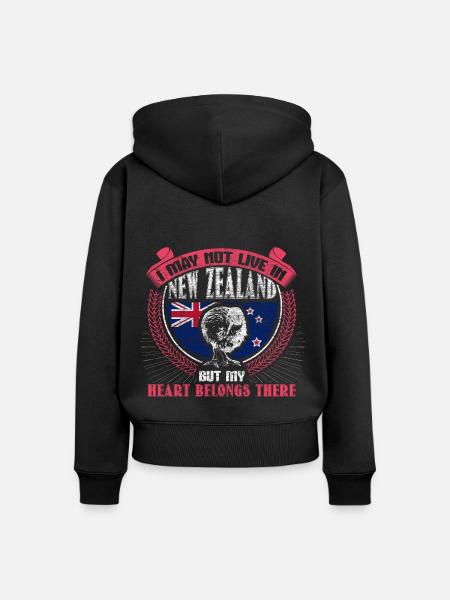 Neuseeland Insel Herkunft - Frauen Premium Bio Zip Hoodie - Schwarz
