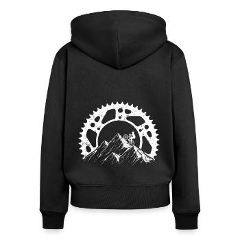 Bike - Fun Sport Design - 42 - neg - Women's Premium Organic Zip Hoodie - black - Back - Julia (174cm)