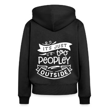 Antisocial - Far too human - neg - Women's Premium Organic Zip Hoodie - black - Back - Julia (174cm)