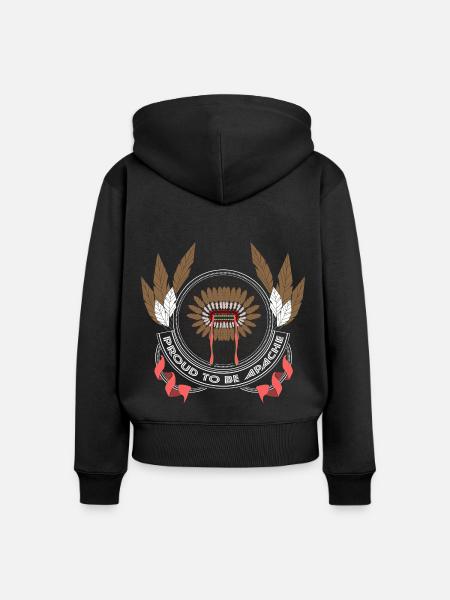 Indianer Ureinwohner Federn - Frauen Premium Bio Zip Hoodie - Schwarz