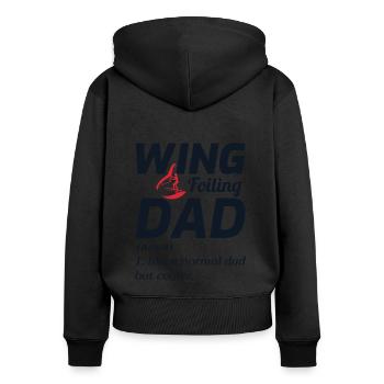 Wing Foiling Hydrofoil Surfing Dad Fathers Day - Women's Premium Organic Zip Hoodie - black - Back - Julia (174cm)