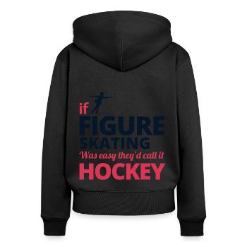 Eiskunstlauf Eiskunstlauf Schlittschuh Schlittschuh Tanz Wintersport - Frauen Premium Bio Zip Hoodie - Schwarz - Hinten - Julia (174cm)