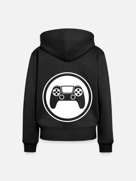 Gamepad Symbol Controller - Frauen Premium Bio Zip Hoodie - Schwarz