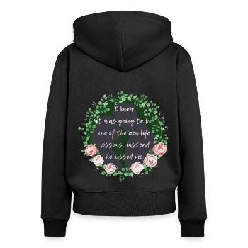 Rose Hathaway Zitat, Vampire Academy Rochelle Mead - Frauen Premium Bio Zip Hoodie - Schwarz - Hinten - Julia (174cm)