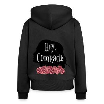 Rose Hathaway Quote "Hey, Comrade" Vampire Academy - Women's Premium Organic Zip Hoodie - black - Back - Julia (174cm)
