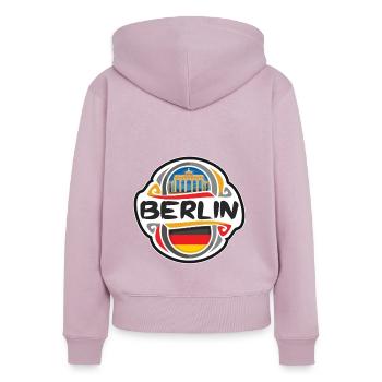 Berlin Deutschland Flaggenabzeichen Reise Souvenir Briefmarke - Frauen Premium Bio Zip Hoodie - Altrosa - Hinten - Julia (174cm)