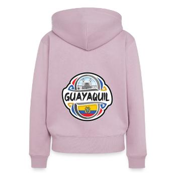 Guayaquil Ecuador Flagge Abzeichen Reise Souvenir Stempel - Frauen Premium Bio Zip Hoodie - Altrosa - Hinten - Julia (174cm)