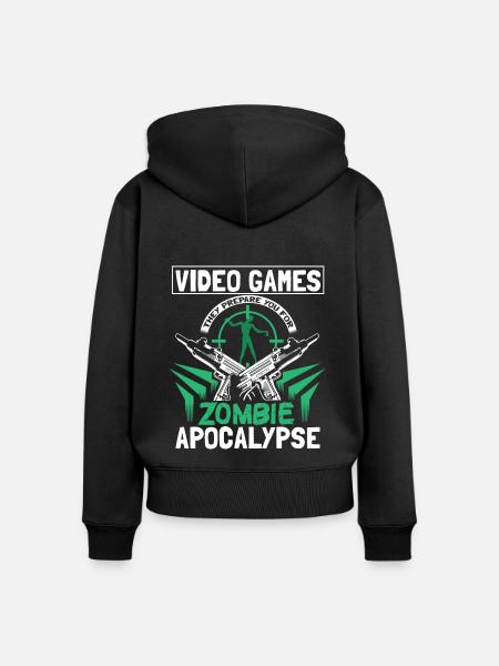 Zombie Apokalypse Zombies Geschenk - Frauen Premium Bio Zip Hoodie - Schwarz