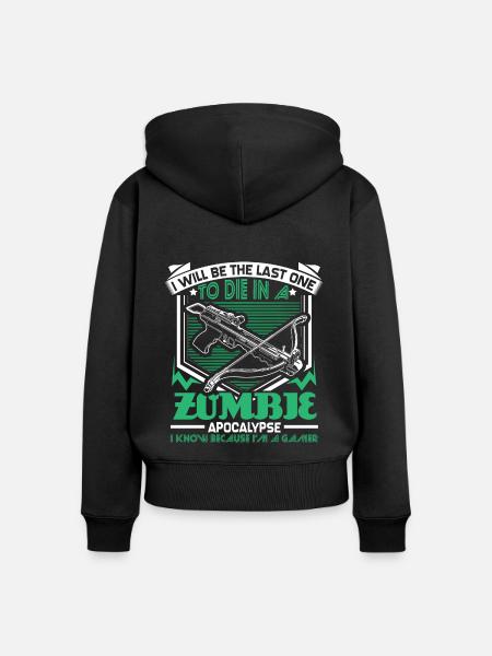 Zombie Apokalypse Games Geschenk - Frauen Premium Bio Zip Hoodie - Schwarz