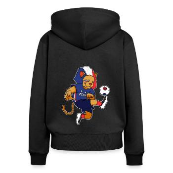 Supporter équipe de france coupe du monde football - Sweat à capuche zippé Premium bio Femme - noir - Dos - Julia (174cm)
