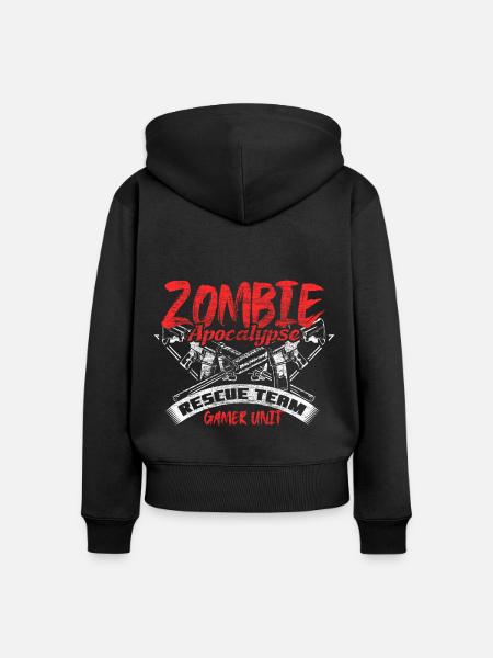 Zombie Apokalypse Monster - Frauen Premium Bio Zip Hoodie - Schwarz