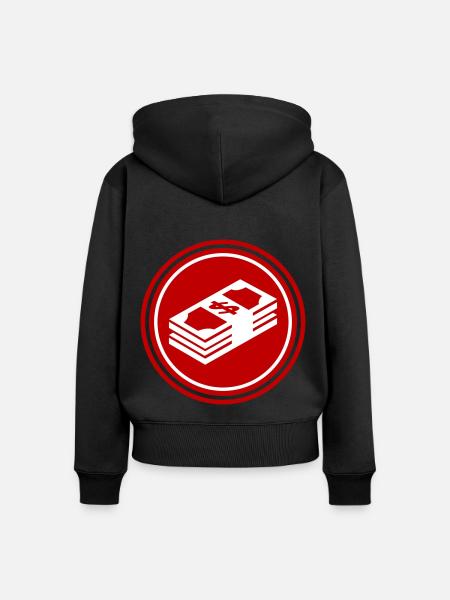 Geld Money silhouette - Frauen Premium Bio Zip Hoodie - Schwarz