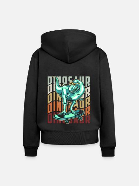T-Rex Tyrannosaurus Fleischfresser - Frauen Premium Bio Zip Hoodie - Schwarz