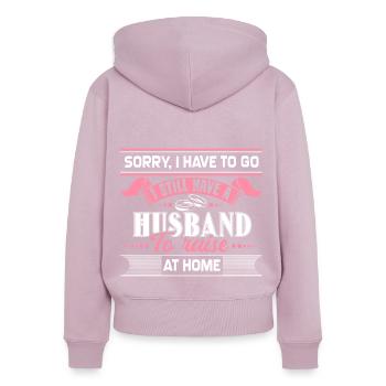 Ehe Ehemann Ehering - Frauen Premium Bio Zip Hoodie - Altrosa - Hinten - Julia (174cm)