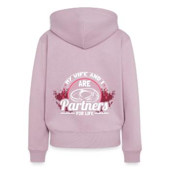 Ehe Hochzeitstag - Frauen Premium Bio Zip Hoodie - Altrosa - Hinten - Julia (174cm)