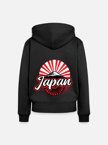 Japan Sakura Nippon Geschenk - Frauen Premium Bio Zip Hoodie - Schwarz
