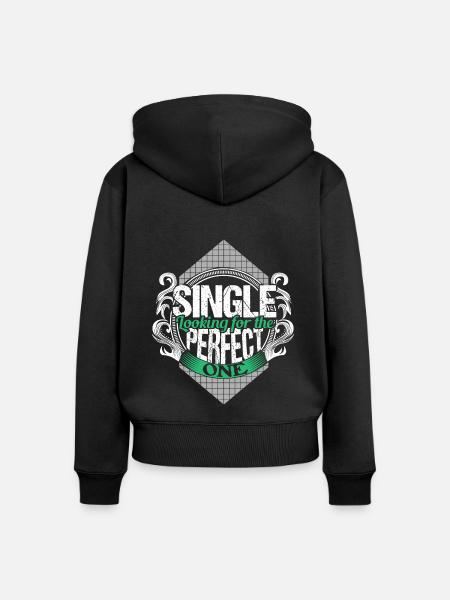 Single Unabhängig Partnerschaft Geschenkidee - Frauen Premium Bio Zip Hoodie - Schwarz