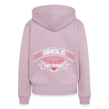 Parti indépendant unique - Sweat à capuche zippé Premium bio Femme - rose poudré - Dos - Julia (174cm)