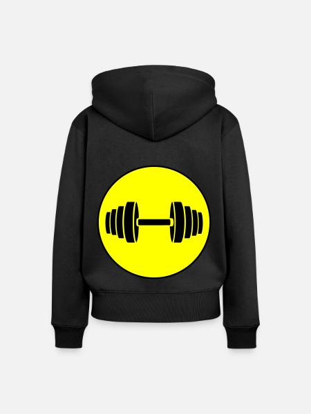 Hantel gewichte Kreis - Frauen Premium Bio Zip Hoodie - Schwarz
