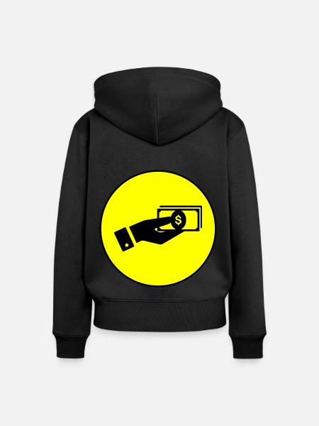 Geld Icon - Frauen Premium Bio Zip Hoodie - Schwarz