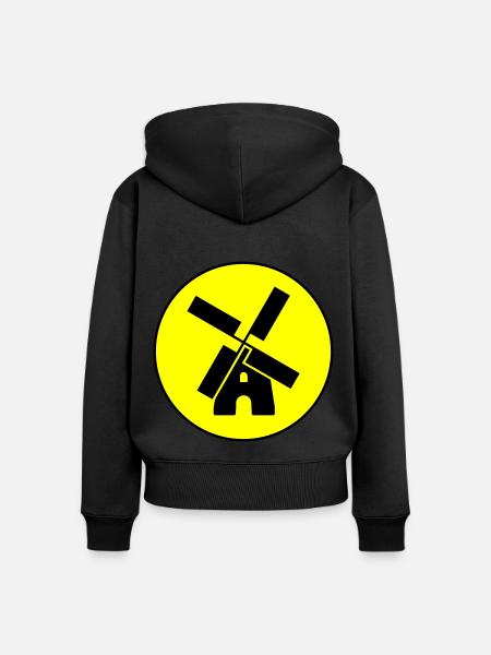 Windmühle Kreis - Frauen Premium Bio Zip Hoodie - Schwarz