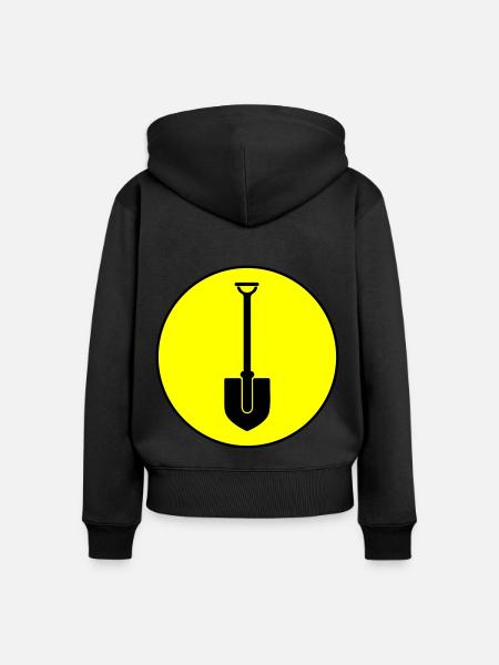 Schaufel icon Kreis - Frauen Premium Bio Zip Hoodie - Schwarz