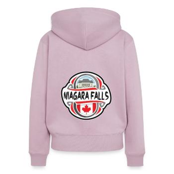 Niagarafälle Kanada Flagge Reise Souvenir Abzeichen St - Frauen Premium Bio Zip Hoodie - Altrosa - Hinten - Julia (174cm)