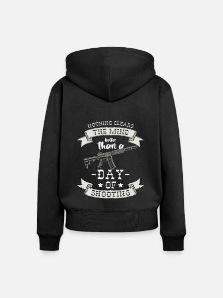 Waffe Schuss Waffenbesitzer Schießen - Frauen Premium Bio Zip Hoodie - Schwarz