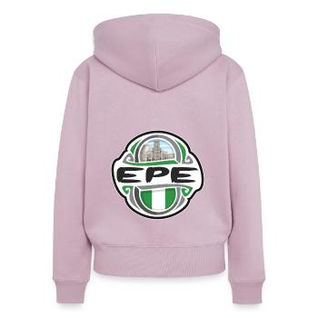 Epe Nigeria Flagge Abzeichen Reise Souvenir Briefmarke - Frauen Premium Bio Zip Hoodie - Altrosa - Hinten - Julia (174cm)