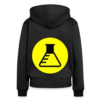 Icône de tube à essai - Sweat à capuche zippé Premium bio Femme - noir - Dos - Julia (174cm)