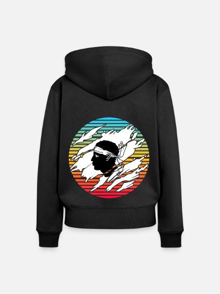 Korsika Camping - Frauen Premium Bio Zip Hoodie - Schwarz