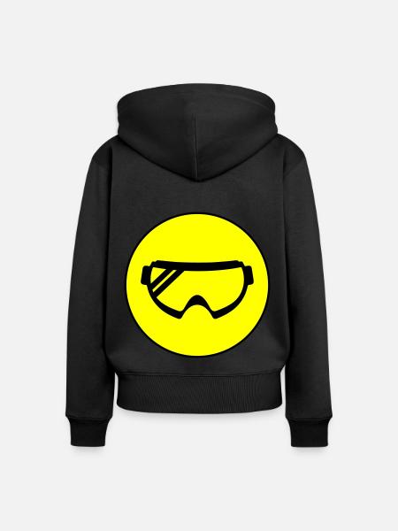 Skibrille icon - Frauen Premium Bio Zip Hoodie - Schwarz