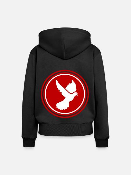 Taube symbol - Frauen Premium Bio Zip Hoodie - Schwarz