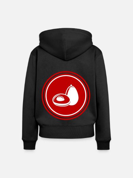 Avocado symbol - Frauen Premium Bio Zip Hoodie - Schwarz