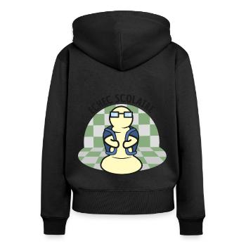 Echec scolaire, Jeu de mots jeu Echecs Ecole - Sweat à capuche zippé Premium bio Femme - noir - Dos - Julia (174cm)