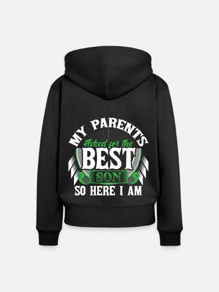 Bester Sohn Mutter Geschenk - Frauen Premium Bio Zip Hoodie - Schwarz