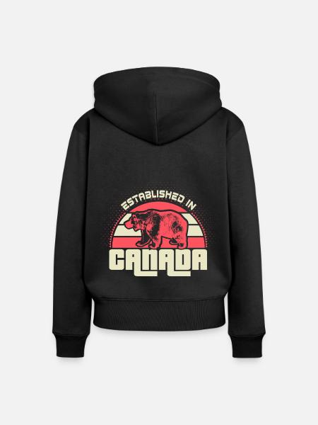 Kanada Kanadier Flagge - Frauen Premium Bio Zip Hoodie - Schwarz