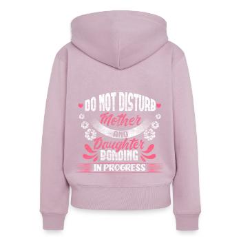Mère et fille Journée des enfants Amour maternel - Sweat à capuche zippé Premium bio Femme - rose poudré - Dos - Julia (174cm)