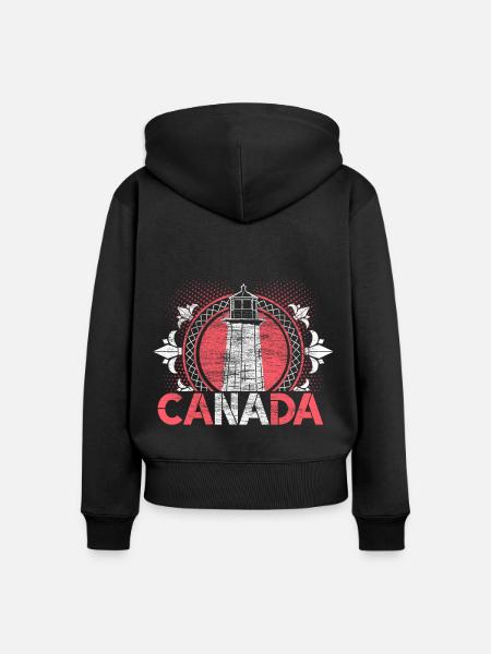Kanada Schnee Herkunft - Frauen Premium Bio Zip Hoodie - Schwarz