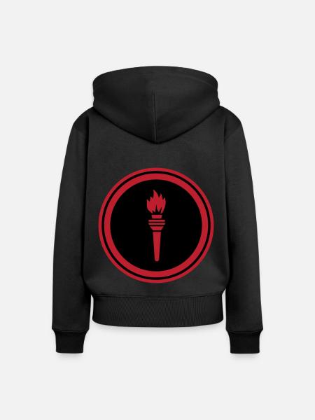 Flamme Symbol - Frauen Premium Bio Zip Hoodie - Schwarz