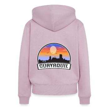 Guayaquil Equador Skyline Vintage Sunset Travel So - Frauen Premium Bio Zip Hoodie - Altrosa - Hinten - Julia (174cm)