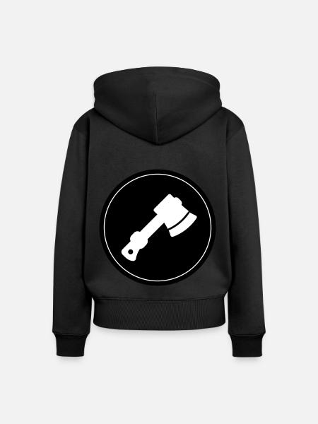 Kletterausrüstung Kreis eispickel - Frauen Premium Bio Zip Hoodie - Schwarz