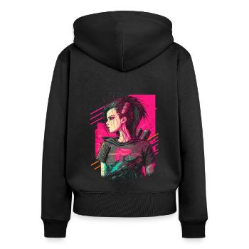 Amazing Looking Punk Women le Noël simple - Sweat à capuche zippé Premium bio Femme - noir - Dos - Julia (174cm)