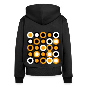 geometric patterns - Women's Premium Organic Zip Hoodie - black - Back - Julia (174cm)