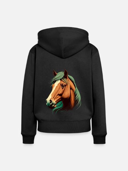Schöne Stute - Frauen Premium Bio Zip Hoodie - Schwarz