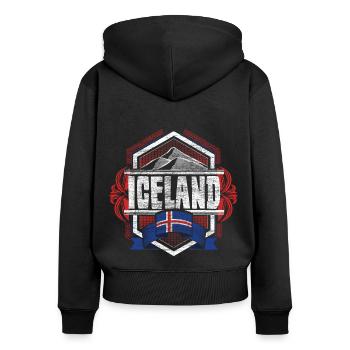 Islande Nordic Pride - Sweat à capuche zippé Premium bio Femme - noir - Dos - Julia (174cm)