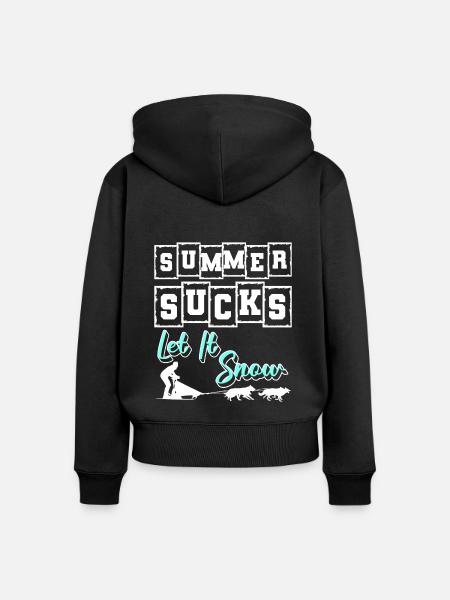 Rodeln Wintersport Rutschen - Frauen Premium Bio Zip Hoodie - Schwarz