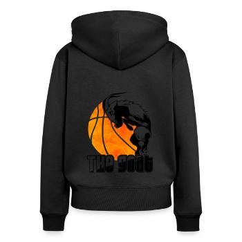 The goat basketball - Sweat à capuche zippé Premium bio Femme - noir - Dos - Julia (174cm)