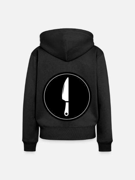 Messer icon - Frauen Premium Bio Zip Hoodie - Schwarz