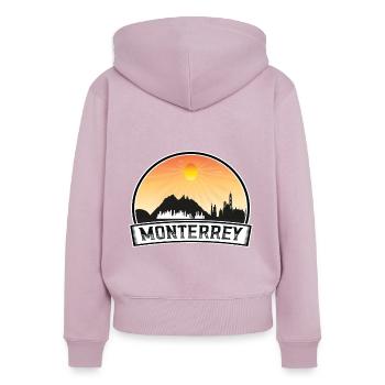 Monterrey Mexiko Skyline Vintage Sonnenuntergang Reise Sou - Frauen Premium Bio Zip Hoodie - Altrosa - Hinten - Julia (174cm)